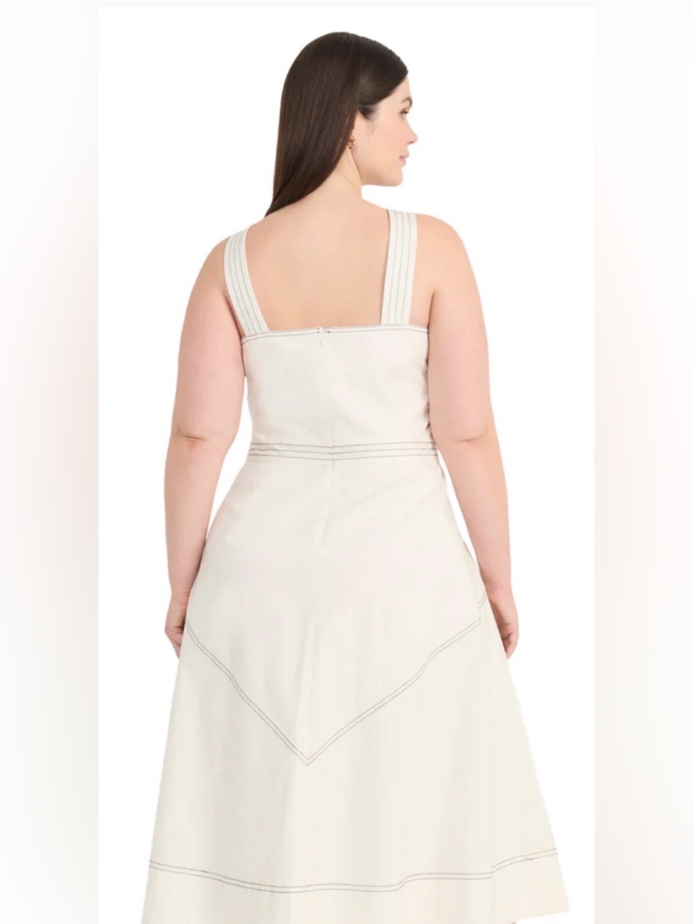 Women’s White Square-Neck A-Line Dress - Picture 2 of 4